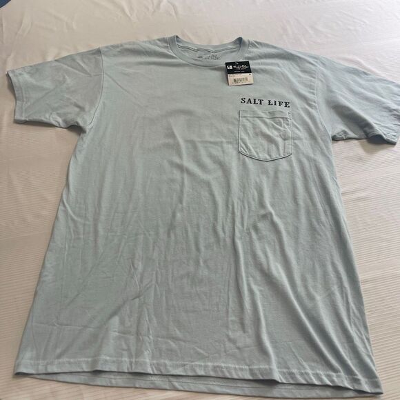 SALT LIFE Support Your Local Bait & Tackle 100% Cotton Crew Neck T-Shirt Large - Picture 2 of 7